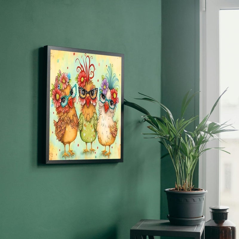 MBNTJHT Hen Chicken Stamped Cross Stitch Kits for Begainner,Cross Stitch Patterns Needlepoint Kits for Adults, Cross Stitch Supplies for Adults 14x14inch - Image 3